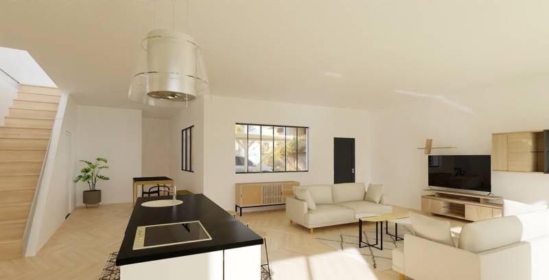 Cuisine ouverte contemporaine