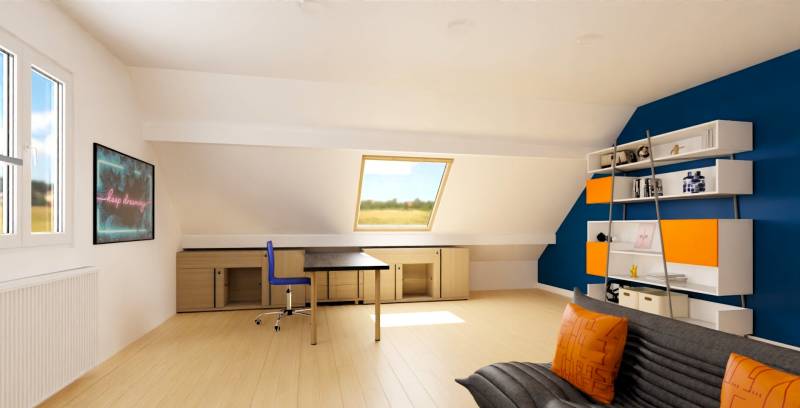 Aménagement bureau sous combles