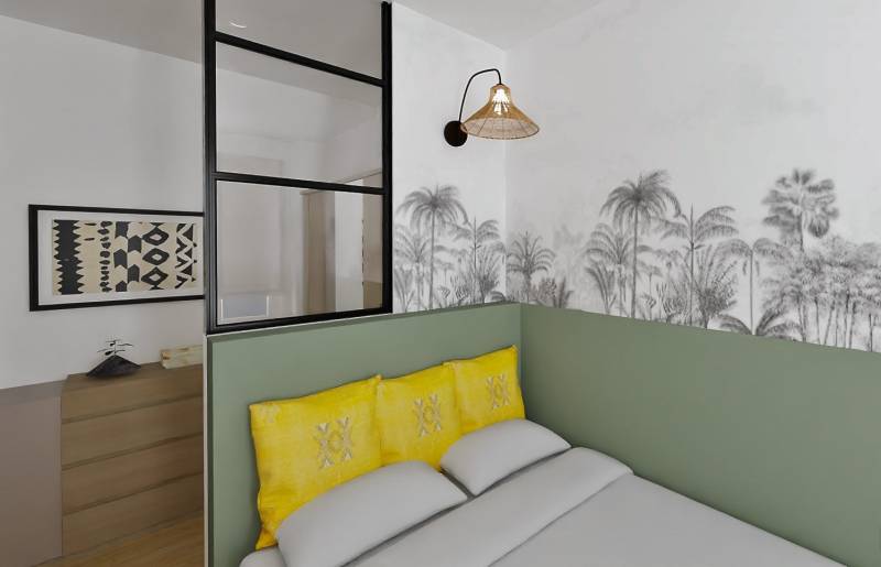 Chambre à la déco naturelle