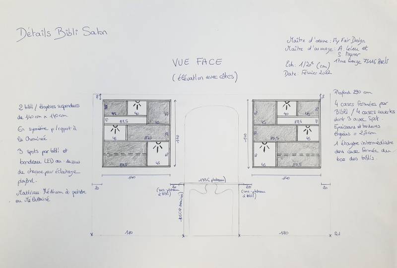 Esquisse bibliothèque sur mesure