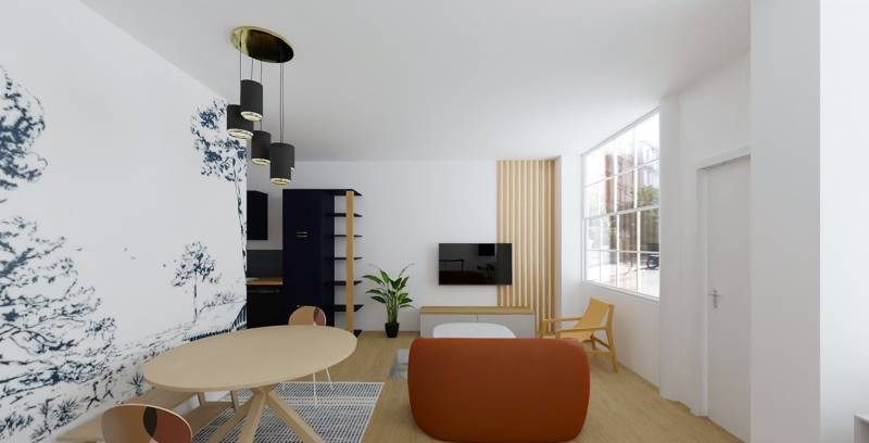 Salon salle à manger appartement parisien