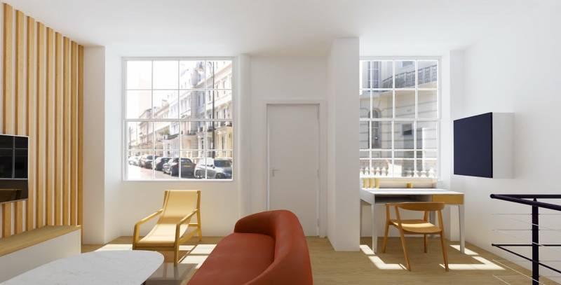 Entrée dans salon appartement paris