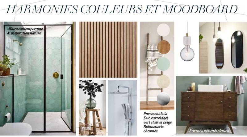 Duo gagnant pour cette salle de bains au style naturel et à l’allure contemporaine à Vernouillet